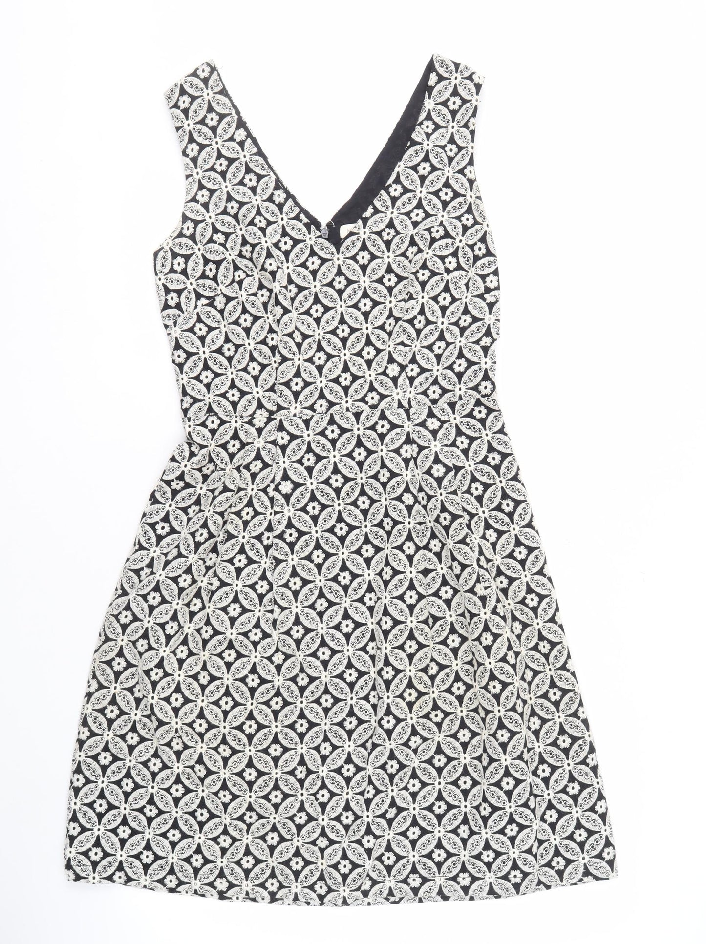 Monsoon Women's Black & White A-Line Geometric Dress
