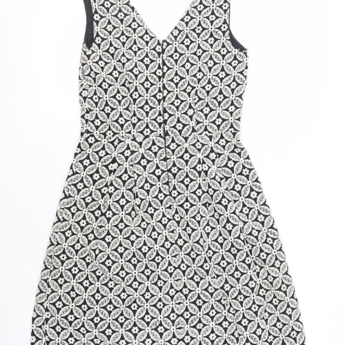 Monsoon Women's Black & White A-Line Geometric Dress