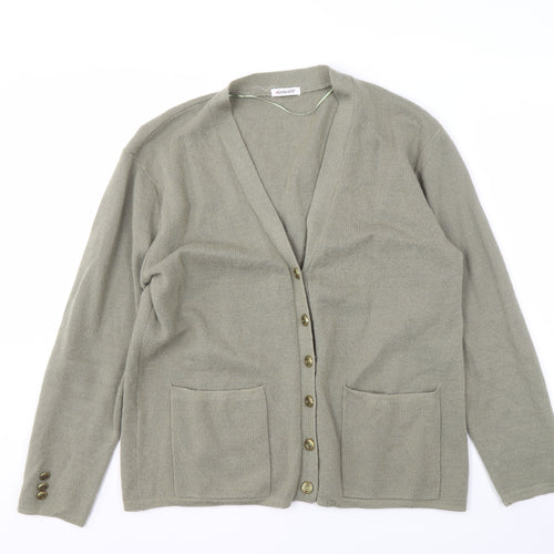 Damart Women's Green Cardigan, V-Neck, Size 18/20