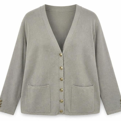 Damart Women's Green Cardigan, V-Neck, Size 18/20