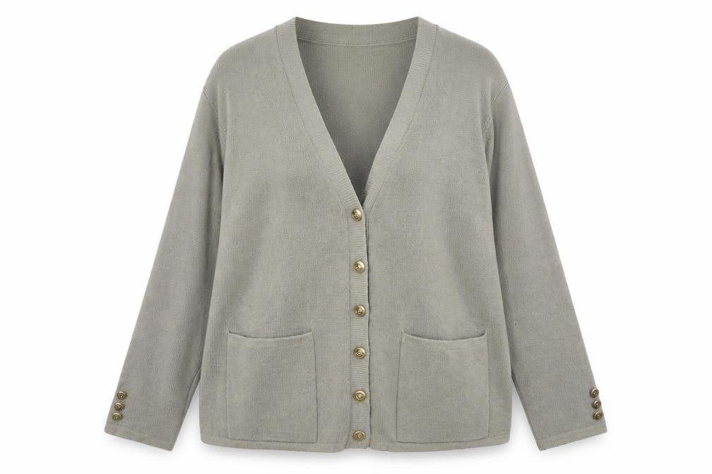 Damart Women's Green Cardigan, V-Neck, Size 18/20