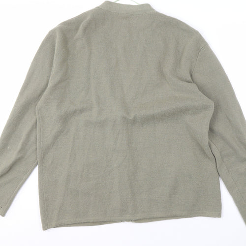 Damart Women's Green Cardigan, V-Neck, Size 18/20