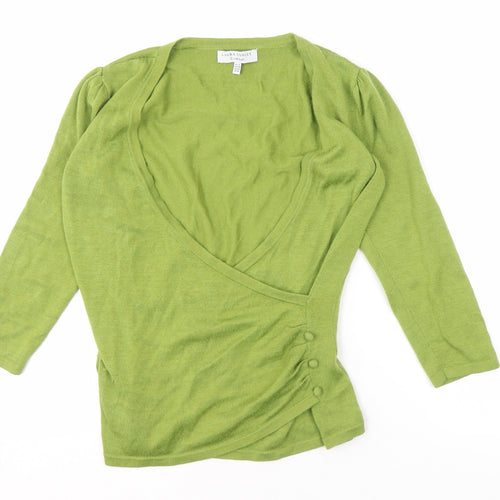 Laura Ashley Women’s Green Wrap Jumper Size 12