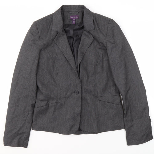 Long Tall Sally Women's Grey Suit Jacket, Size 14