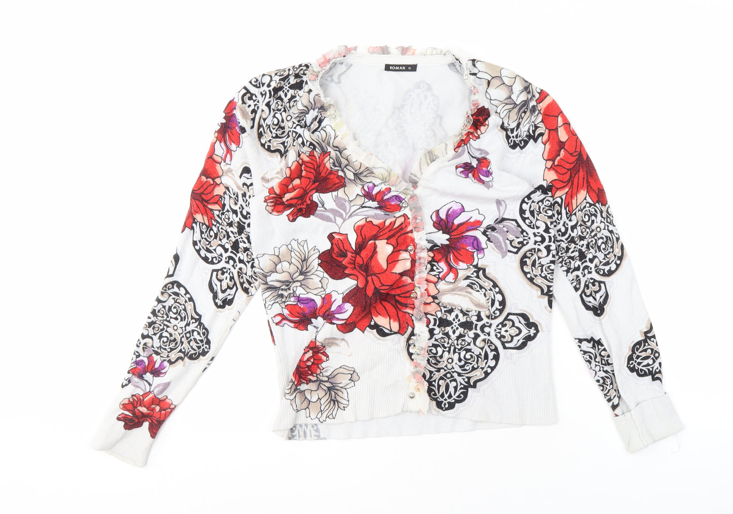 Roman Women's Multicoloured Floral Cardigan Size 10