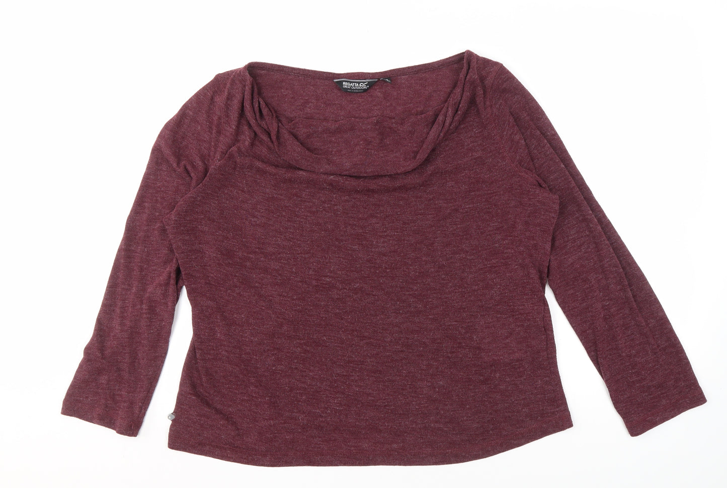 Regatta Women's Red Cowl Neck Long Sleeve Top Size 20