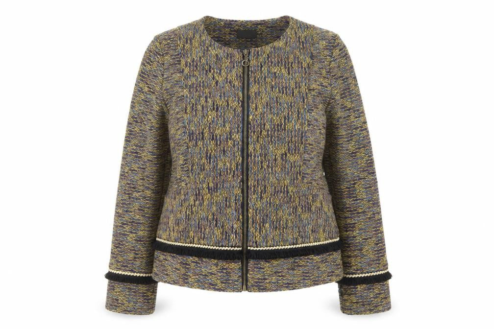 Front view of Klass Women's Multicolour Tweed Jacket, size 16