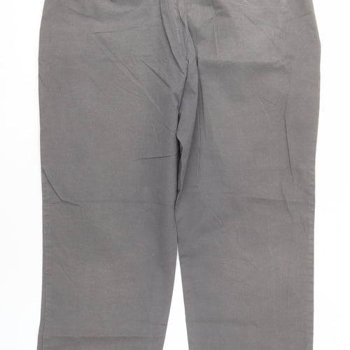 Marks and Spencer Men's Grey Chino Trousers, Size 38, Regular Fit