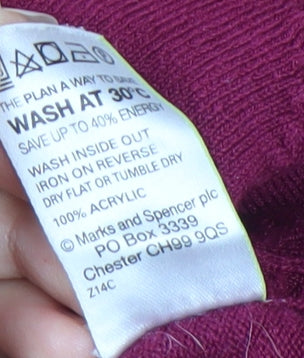 Marks and Spencer Men's Red V-Neck Pullover XL