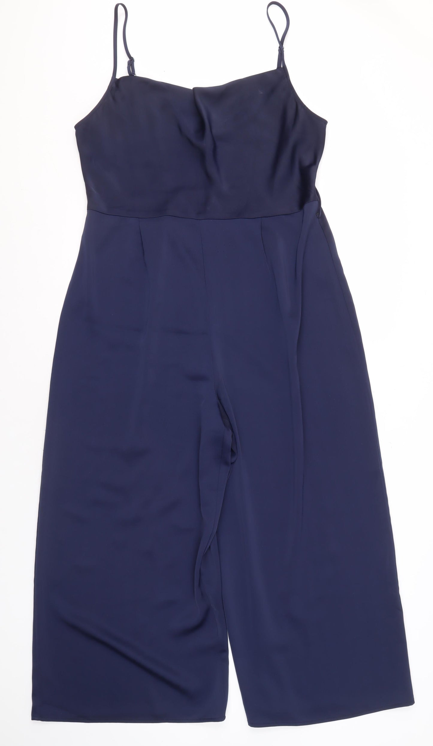 Warehouse Women's Blue Jumpsuit Size 16 Wide-Leg Sleeveless