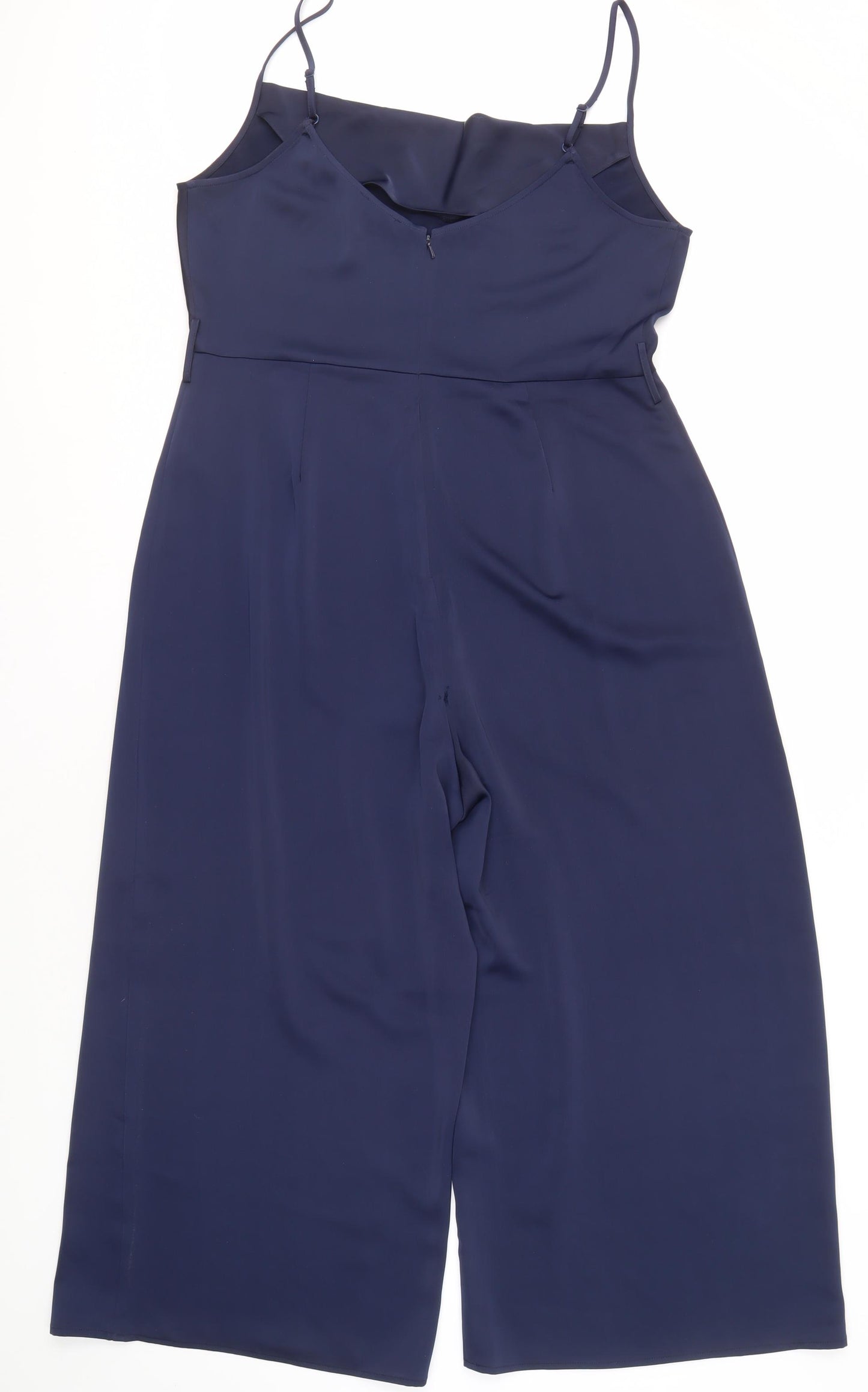 Warehouse Women's Blue Jumpsuit Size 16 Wide-Leg Sleeveless