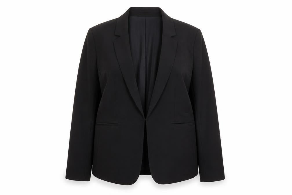 Front view of H&M Women's Black Blazer UK 16 Single-Breasted
