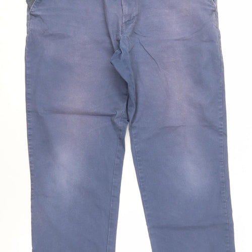 Marks and Spencer Men's Blue Chino Trousers, Size 38 Regular