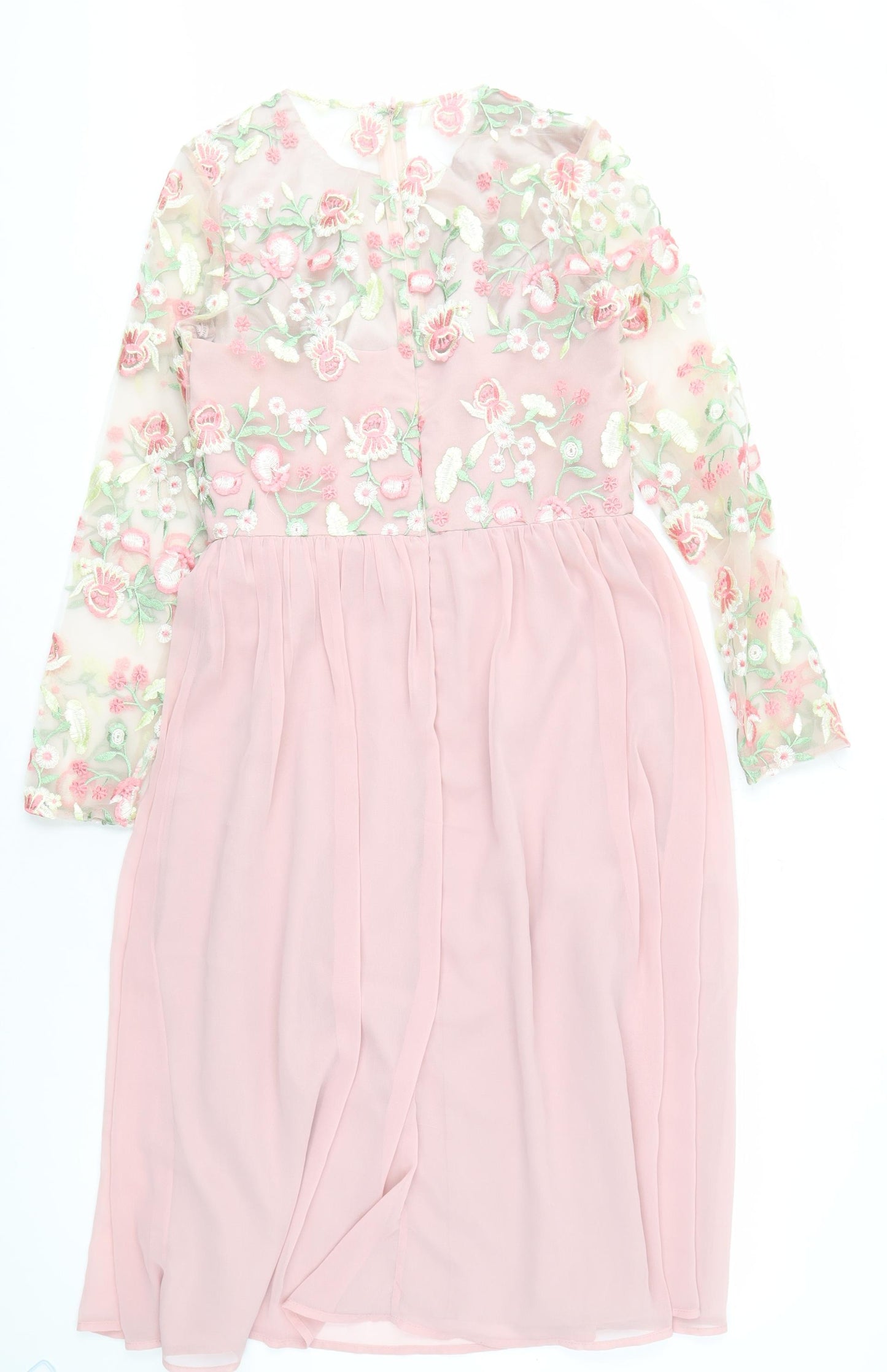 Chi Chi London Women's Pink Floral Embroidered Dress