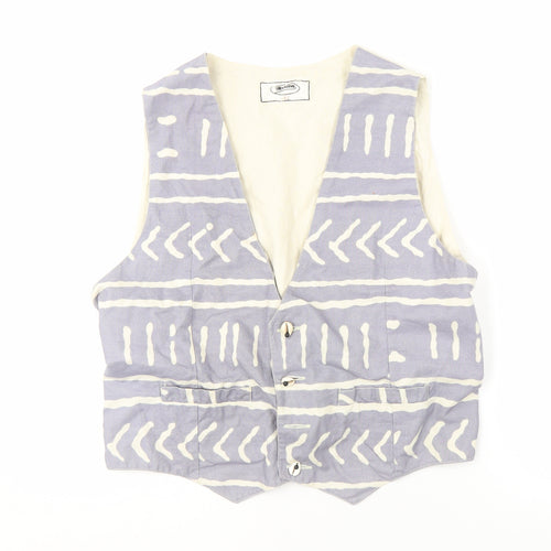 Woodin Men's Purple Geometric Waistcoat Size 44
