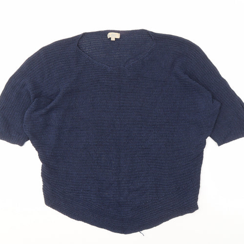 amarti Women's Blue Open-Knit V-Neck Jumper, M Size