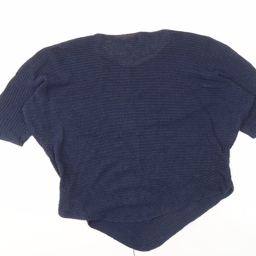 amarti Women's Blue Open-Knit V-Neck Jumper, M Size