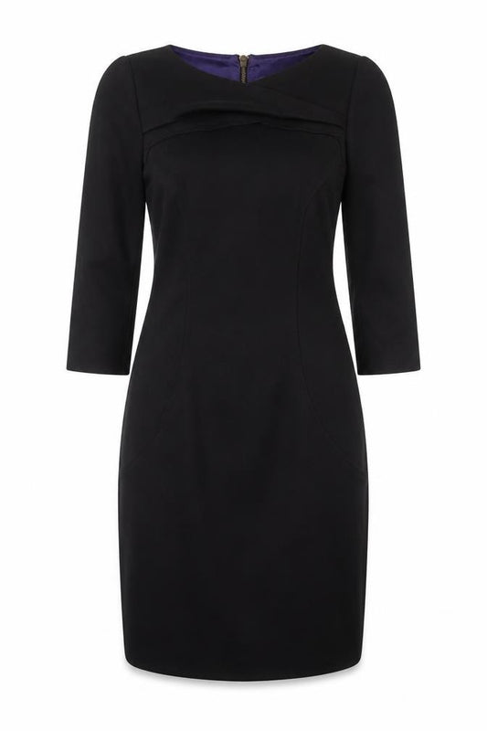 Front view of Diane von Furstenberg Women's Black Knee-Length Dress