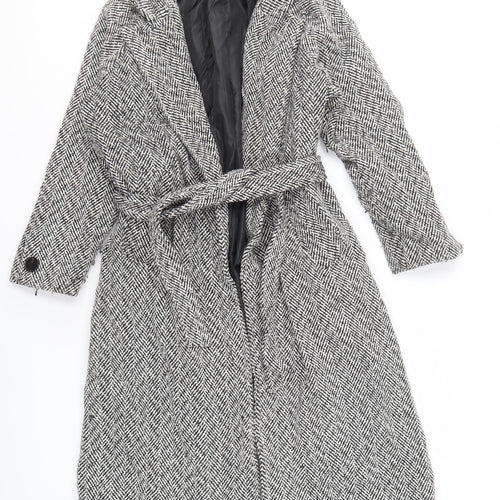 Zara Women's Grey Herringbone Trench Coat XS