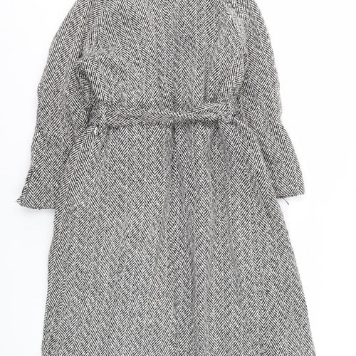 Zara Women's Grey Herringbone Trench Coat XS