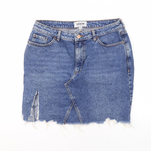 New Look Women's Blue Denim Pencil Skirt Size 14