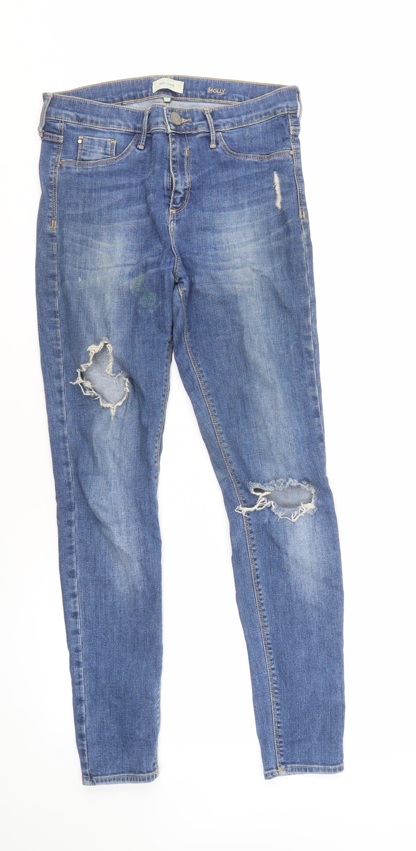 River Island Women's Blue Skinny Jeans Size 12