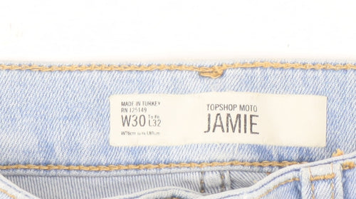 Topshop Men's Blue Distressed Skinny Jeans 30W 32L