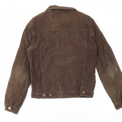 Run & Fly Men's Brown Corduroy Bomber Jacket Size M