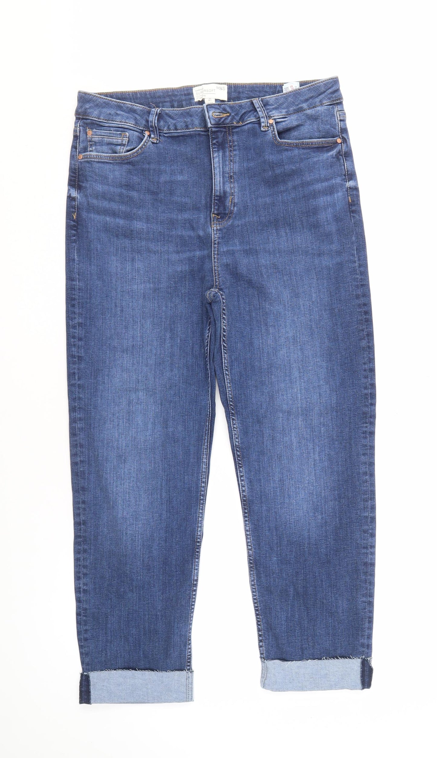 Marks and Spencer Women's Blue Straight Jeans Size 16