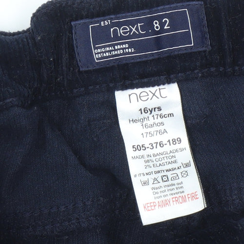 Next Boys Corduroy Trousers, Blue, 16 Years, Cotton Blend