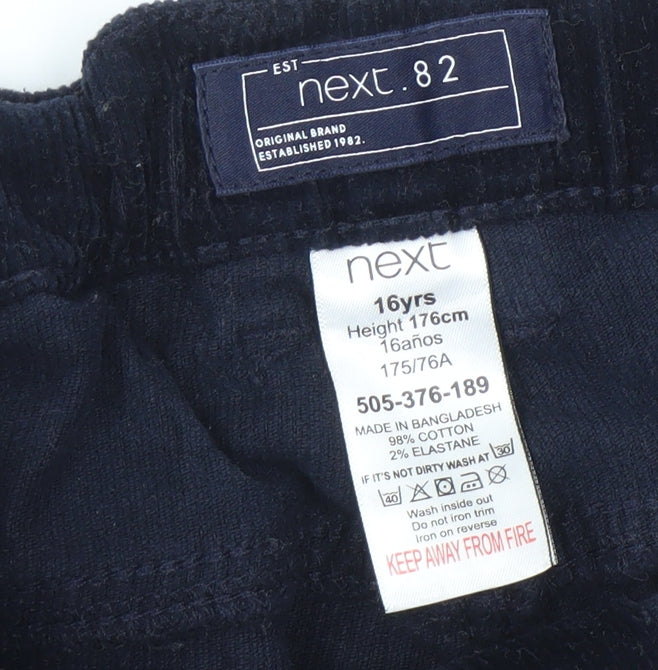 Next Boys Corduroy Trousers, Blue, 16 Years, Cotton Blend