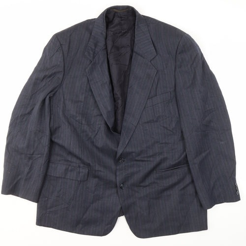 Marks and Spencer Men's Blue Striped Suit Jacket 46R