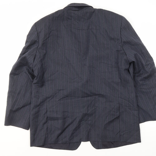 Marks and Spencer Men's Blue Striped Suit Jacket 46R