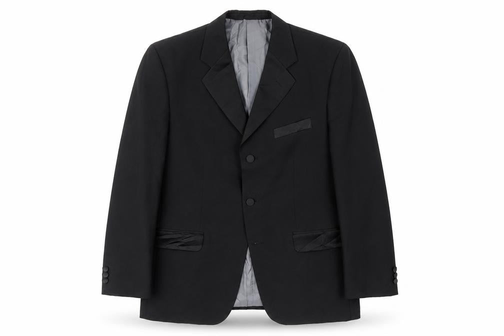 Front view of Armando Black Men's Tuxedo Blazer 38R Formal