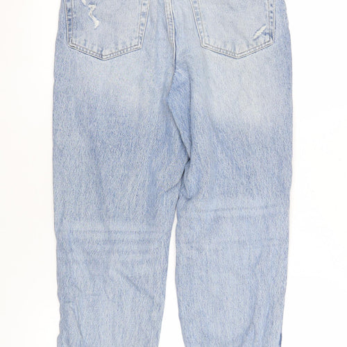 River Island Women's Blue Distressed Boyfriend Jeans Size 10