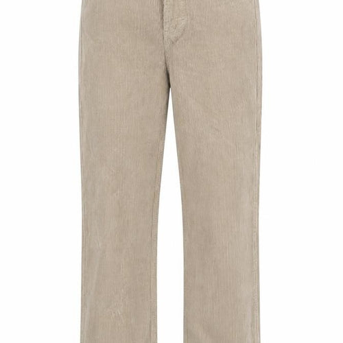 Topshop Women's Beige Corduroy Straight Trousers
