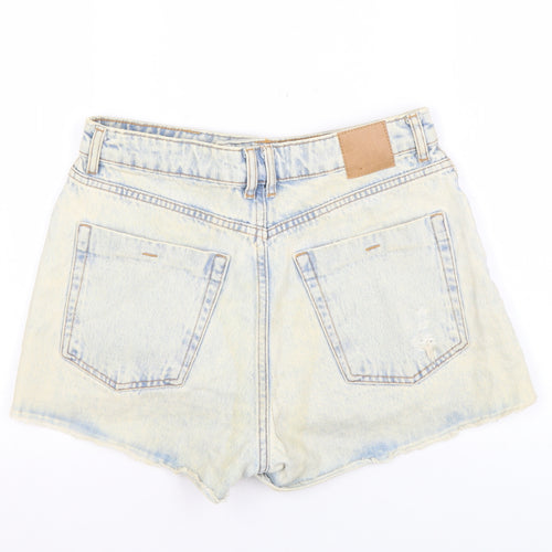 Zara Women Blue Denim Cut-Off Shorts, Size 2, High Waist