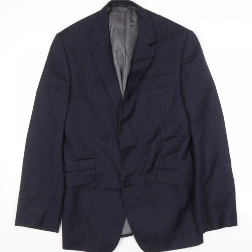 John Lewis Men's Blue Striped Blazer, Size 40R, Classic Fit