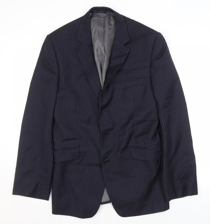 John Lewis Men's Blue Striped Blazer, Size 40R, Classic Fit
