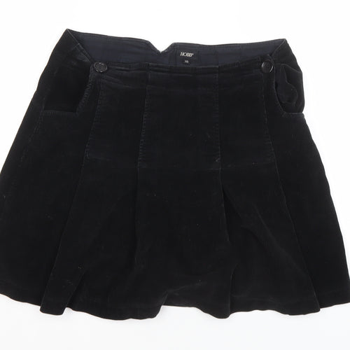 Hobbs Women's Black Corduroy Pleated Skirt Size 10