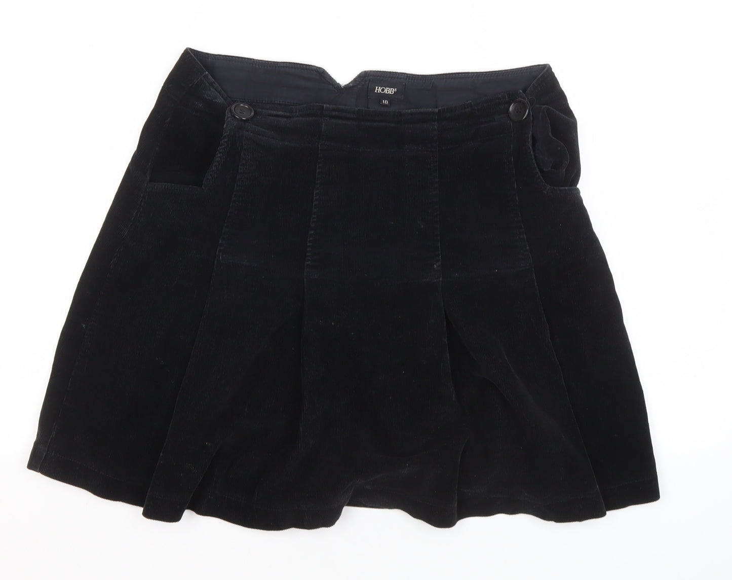 Hobbs Women's Black Corduroy Pleated Skirt Size 10