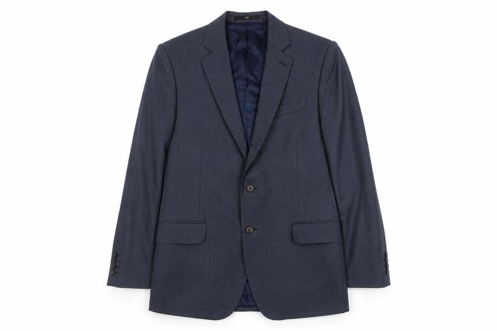 Front view of Jaeger Men's Blue Blazer, size 38, Classic Style