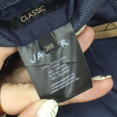 Jaeger Men's Blue Blazer, Size 38, Classic Style