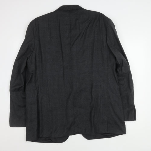 Dehavilland Men's Grey Blazer 46R Single-Breasted
