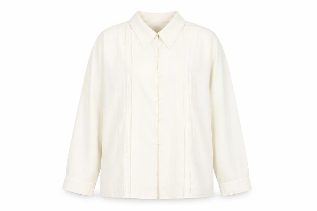 Front view of Windsmoor Women's Ivory Long Sleeve Button-Up Shirt