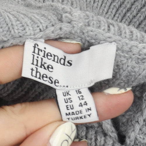 Friends Like These Grey Roll Neck Jumper, Women's UK 16