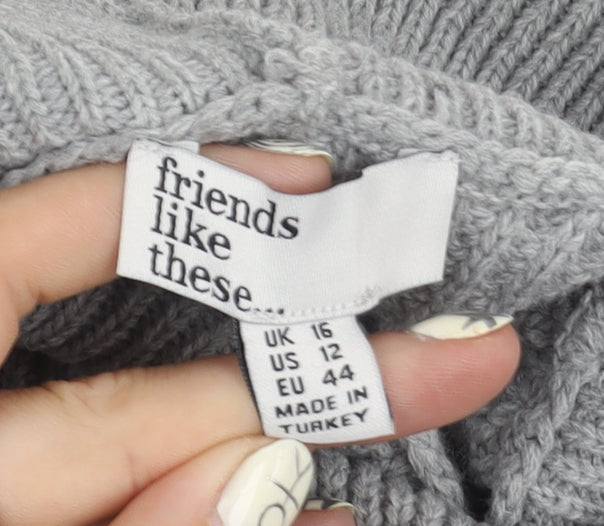 Friends Like These Grey Roll Neck Jumper, Women's UK 16