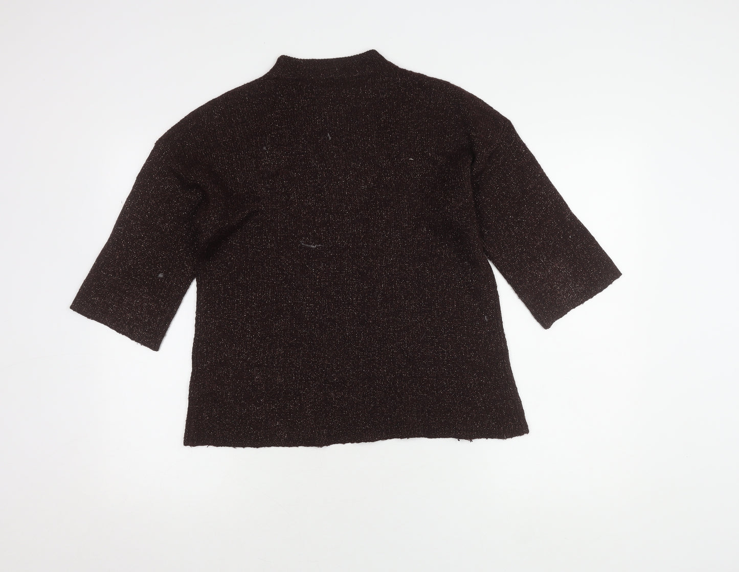 Warehouse Women's Brown Mock Neck Knit Jumper Size 10