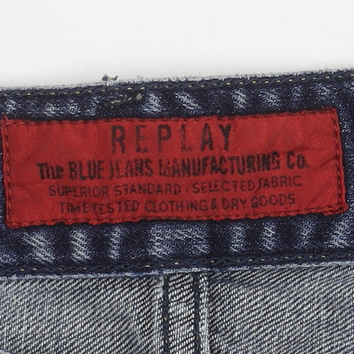 Replay Men's Blue Straight Jeans, Size 30, Distressed