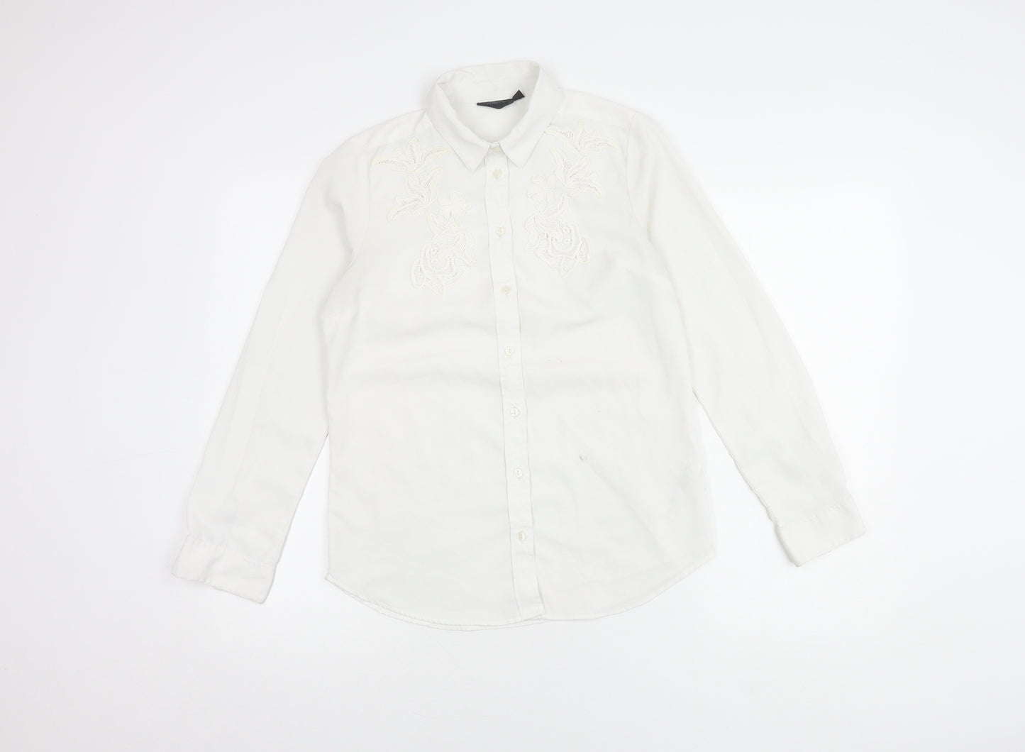 Topshop Women's White Button-Up Shirt Size 6